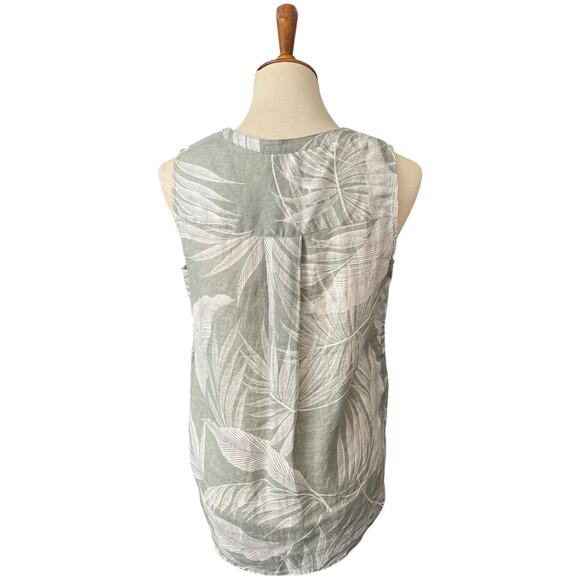NWT Tahari 100% Linen Botanical Floral Workwear Sleeveless Top Size Small - Picture 6 of 7